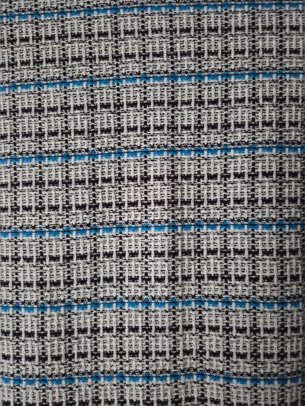 NWOT Talbots Cream and Blue Plaid Tweed Sweater Jacket Size L - Picture 12 of 14